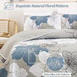 Blue Floral Boho Dream Bedspread Coverlet 3 Piece Set