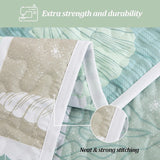 Green Coastal Haven Bedspread Coverlet 3 Piece Set