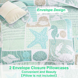 Green Coastal Haven Bedspread Coverlet 3 Piece Set