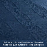 Navy Blue Embossed Haven Bedspread Coverlet 3 Piece Set