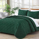 Green Wave Bloom Bedspread Coverlet 3 Piece Set