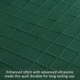 Green Wave Bloom Bedspread Coverlet 3 Piece Set