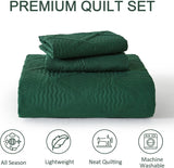 Green Wave Bloom Bedspread Coverlet 3 Piece Set
