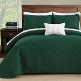 Green Wave Bloom Bedspread Coverlet 3 Piece Set