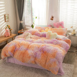 Peach Lilac Cloud Plush Quilt / Doona / Duvet Cover set