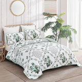 Sage Fiore Medallion Bloom Quilt / Doona / Duvet Cover set