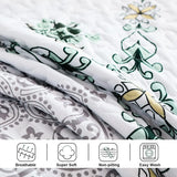 Sage Fiore Medallion Bloom Quilt / Doona / Duvet Cover set