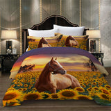 Horse Sunflowers Verona Elegance Quilt / Doona / Duvet Cover set