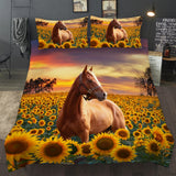 Horse Sunflowers Verona Elegance Quilt / Doona / Duvet Cover set