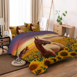 Horse Sunflowers Verona Elegance Quilt / Doona / Duvet Cover set