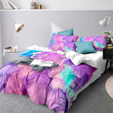 Viola Marble Aqua Glow Quilt / Doona / Duvet Cover set