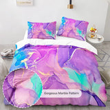 Viola Marble Aqua Glow Quilt / Doona / Duvet Cover set