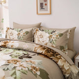 Beige Magnolia Garden Quilt / Doona / Duvet Cover set