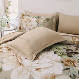 Beige Magnolia Garden Quilt / Doona / Duvet Cover set