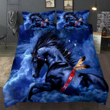 Blue Horse Vienna Gallery Quilt / Doona / Duvet Cover set