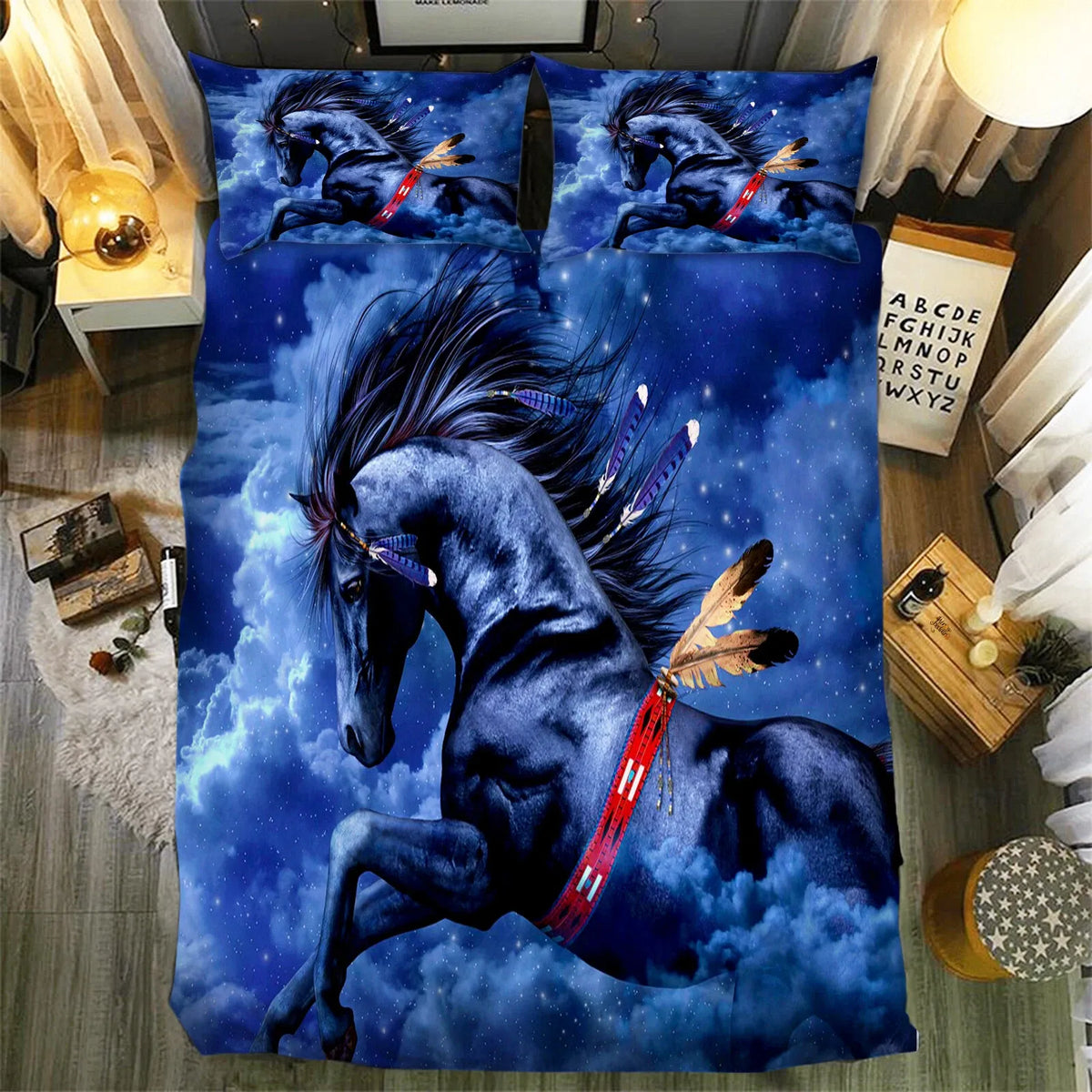 Blue Horse Vienna Gallery Quilt / Doona / Duvet Cover set