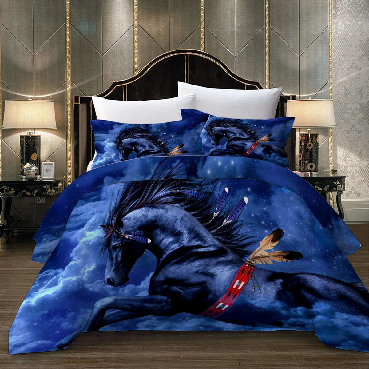 Blue Horse Vienna Gallery Quilt / Doona / Duvet Cover set