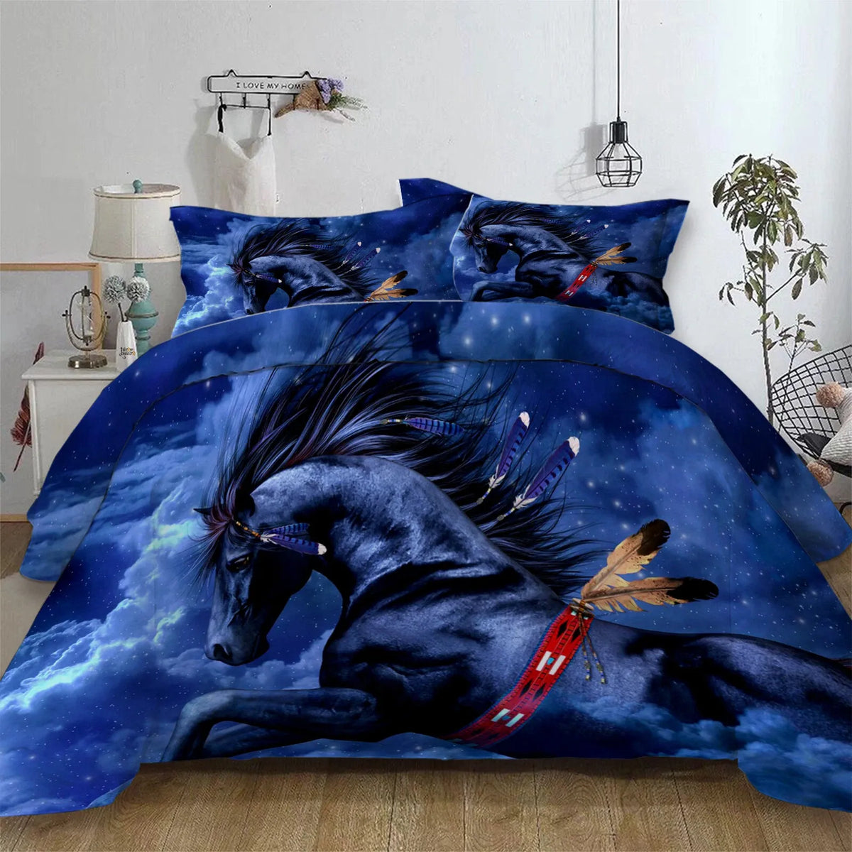 Blue Horse Vienna Gallery Quilt / Doona / Duvet Cover set