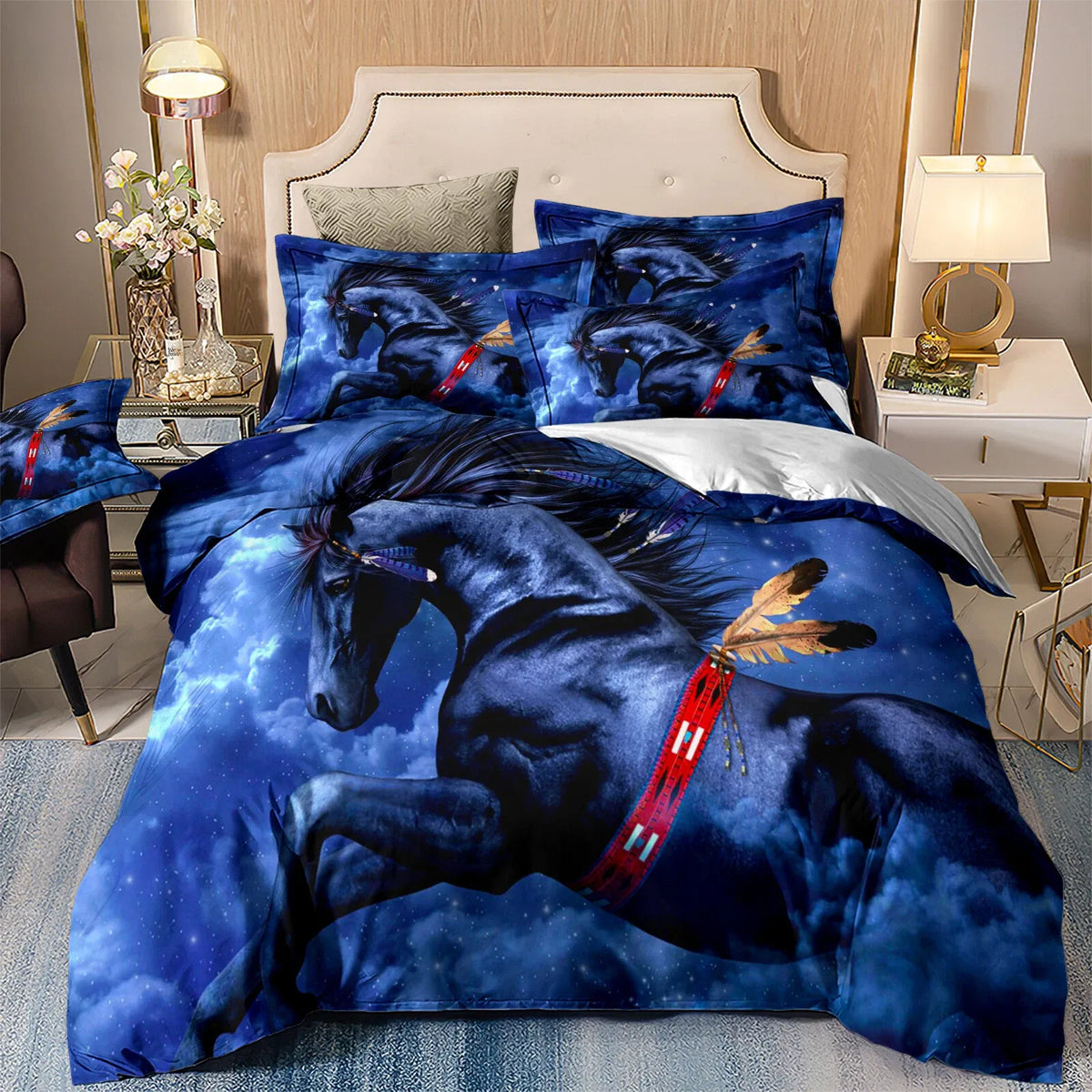 Blue Horse Vienna Gallery Quilt / Doona / Duvet Cover set