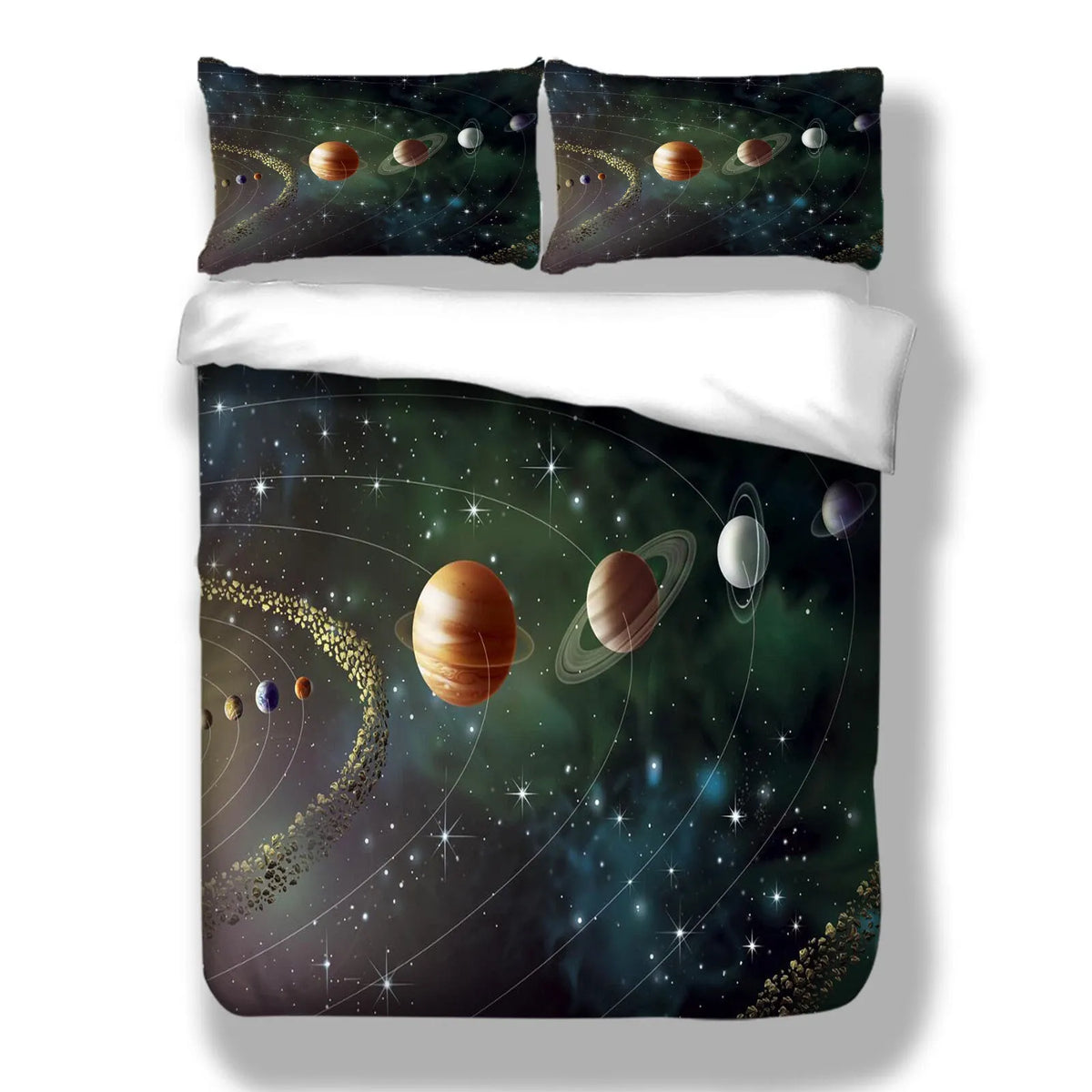 Galaxy Orbit Planets Quilt / Doona / Duvet Cover set