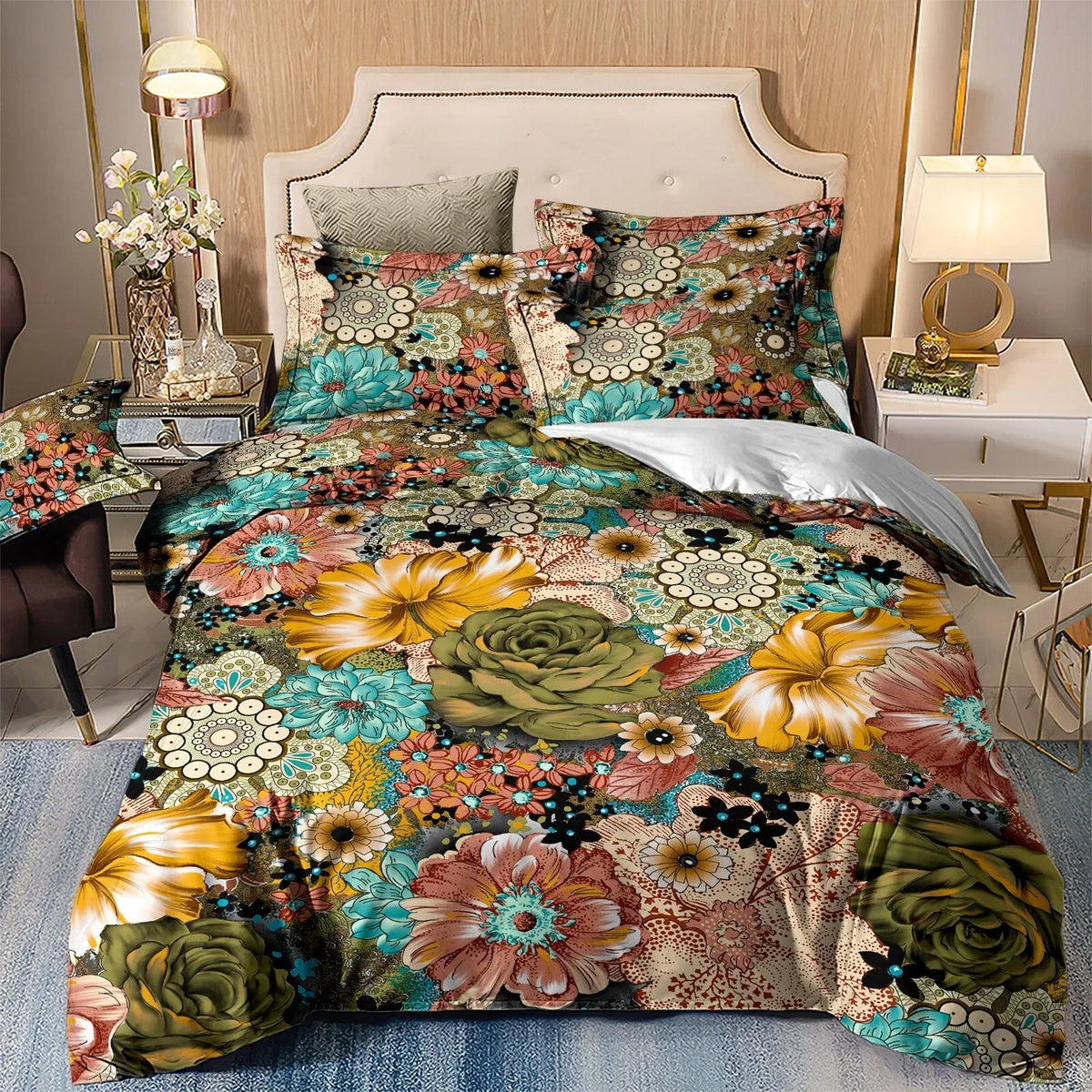 Black Bohemian Sorrento Heritage Quilt / Doona / Duvet Cover set