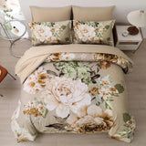 Beige Bloom Lumiere Heritage Quilt / Doona / Duvet Cover set