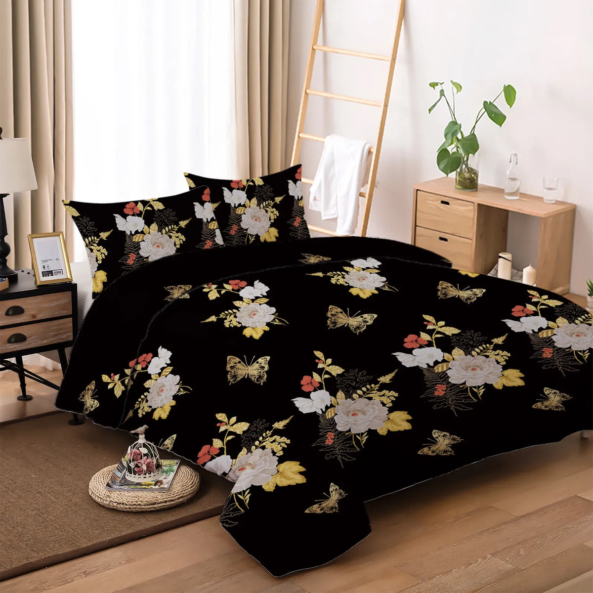 Black Sorrento Marigold Quilt / Doona / Duvet Cover set