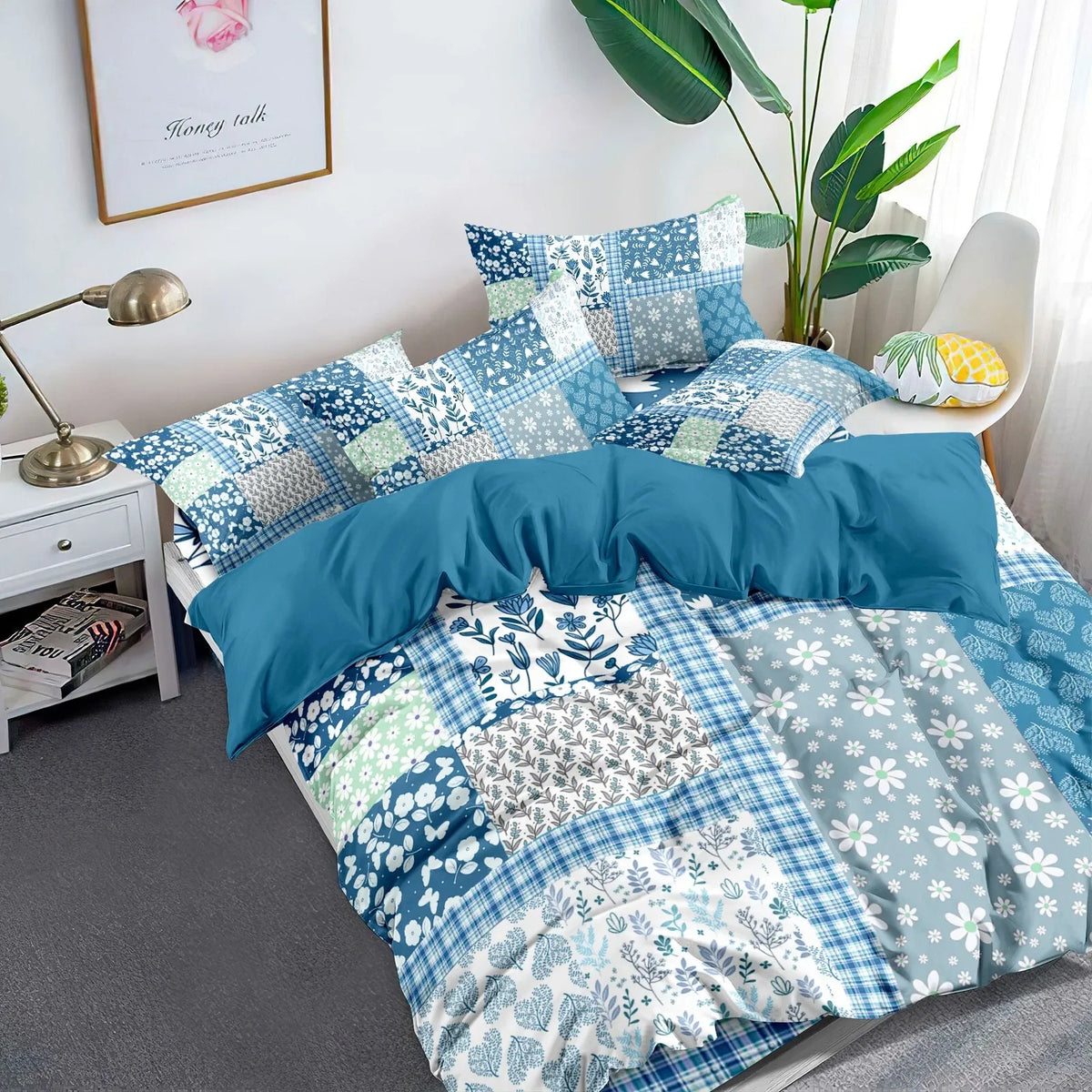 Green Flower Vienna Willow Quilt / Doona / Duvet Cover set