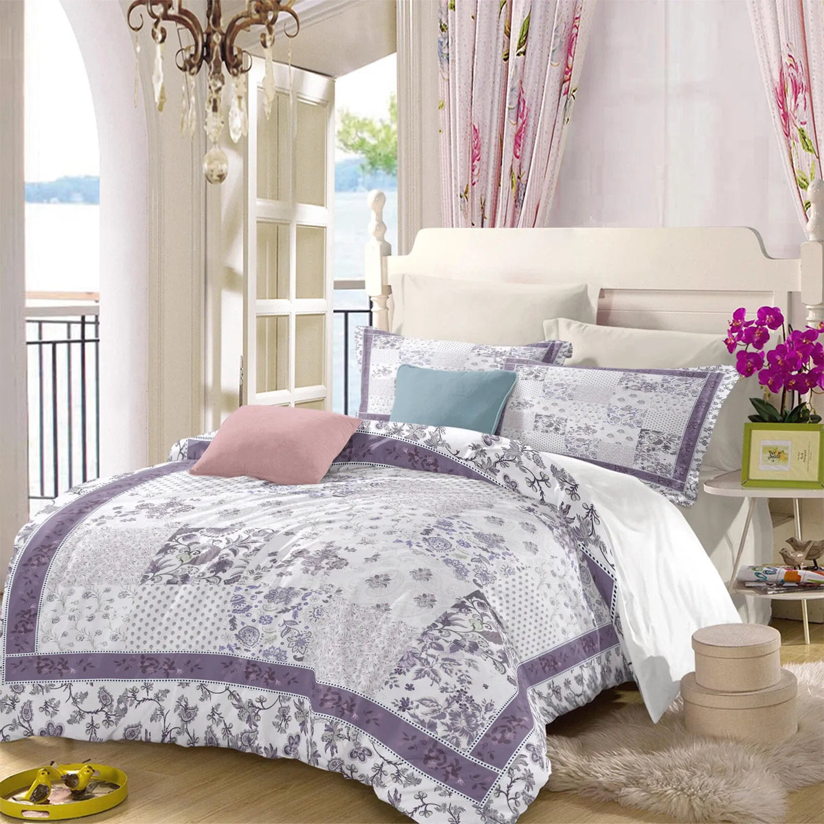 Patchwork Flower Maribel Willow Quilt / Doona / Duvet Cover set