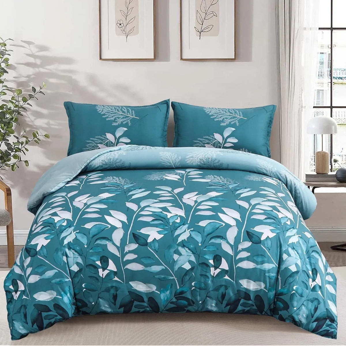 Teal Foglia Willow Haven Quilt / Doona / Duvet Cover set