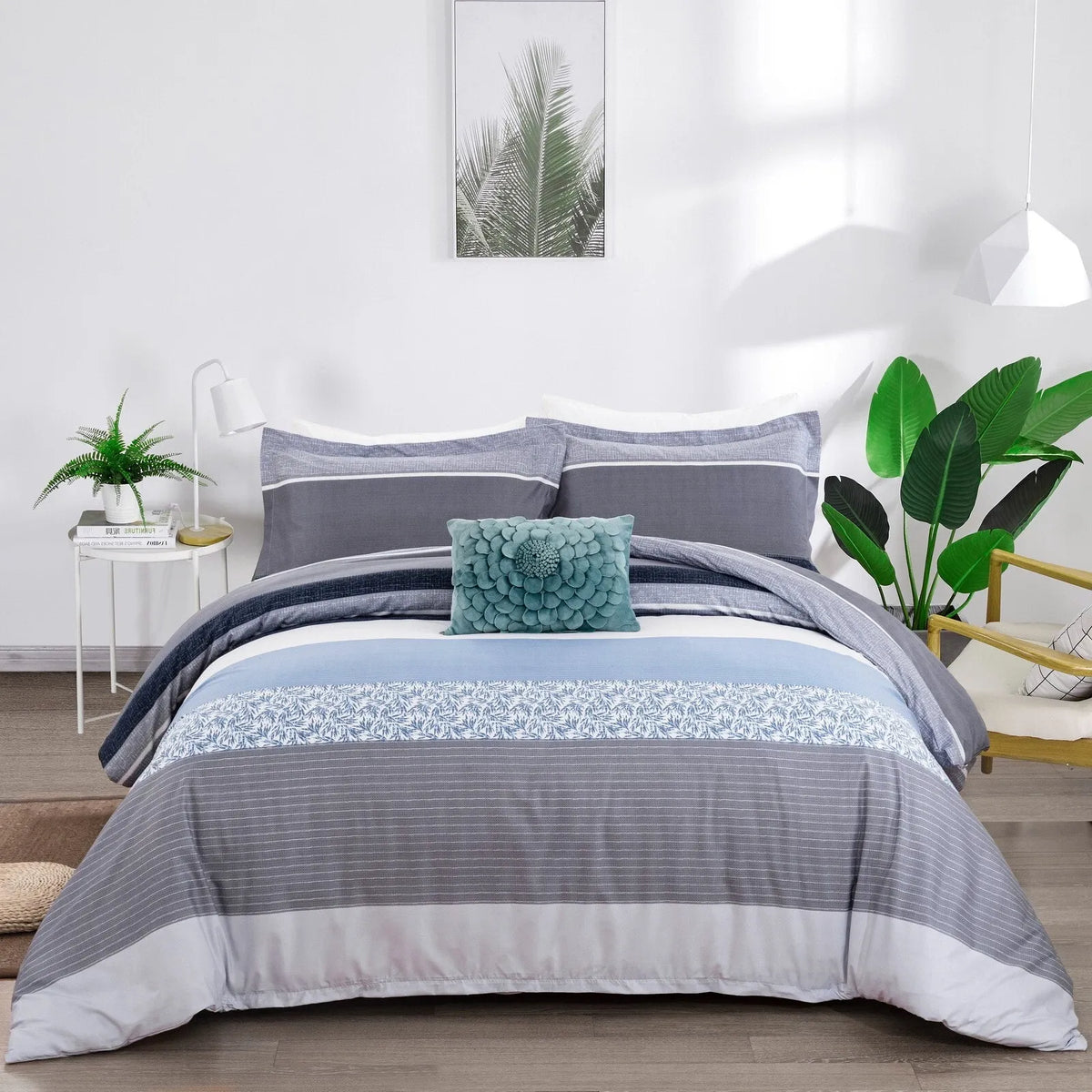 Stripe Elara Ivy Quilt / Doona / Duvet Cover set