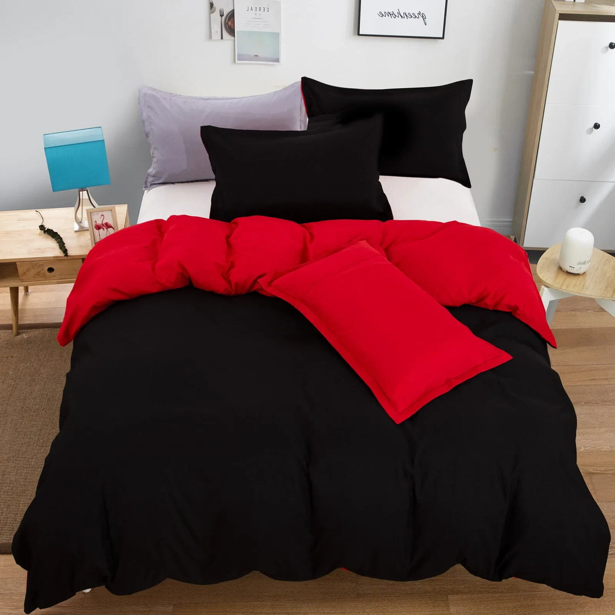 Black Nordic Gallery Quilt / Doona / Duvet Cover set