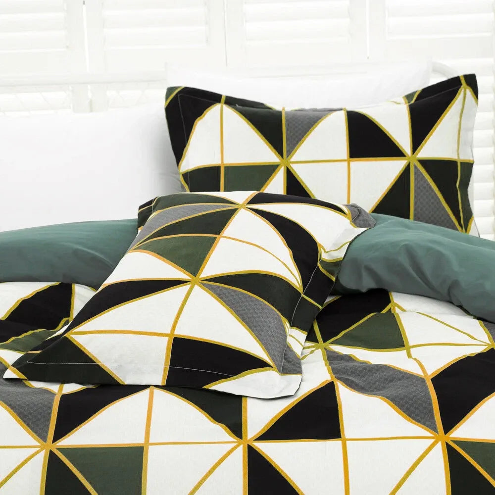 Geometry Brown Seville Marigold Quilt / Doona / Duvet Cover set