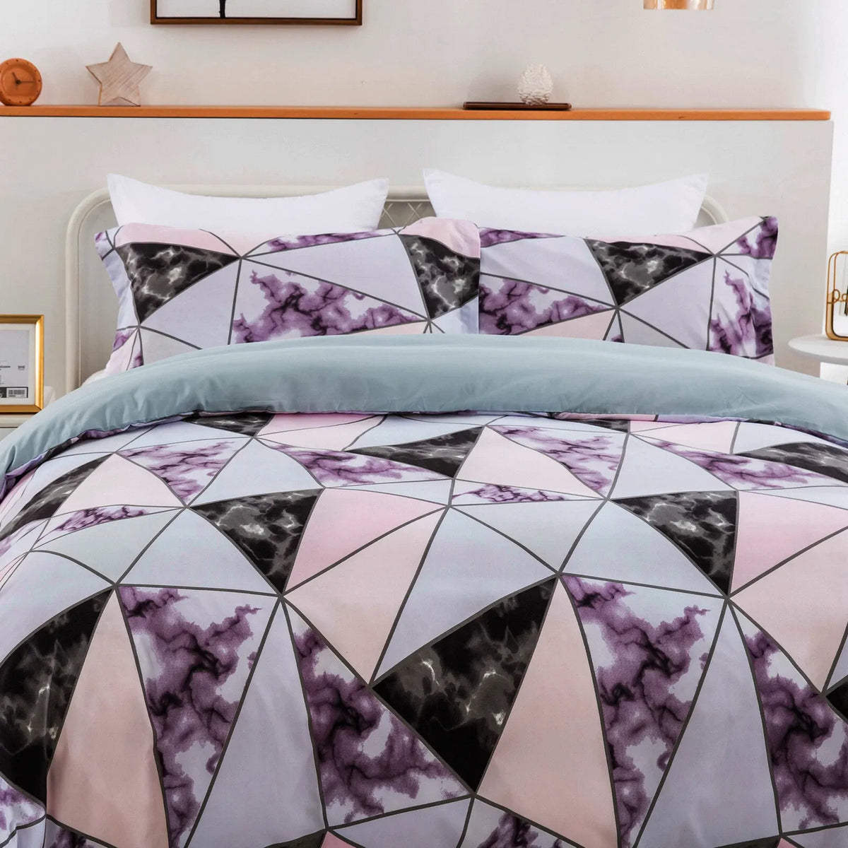 Stripe Madeira Dahlia Quilt / Doona / Duvet Cover set
