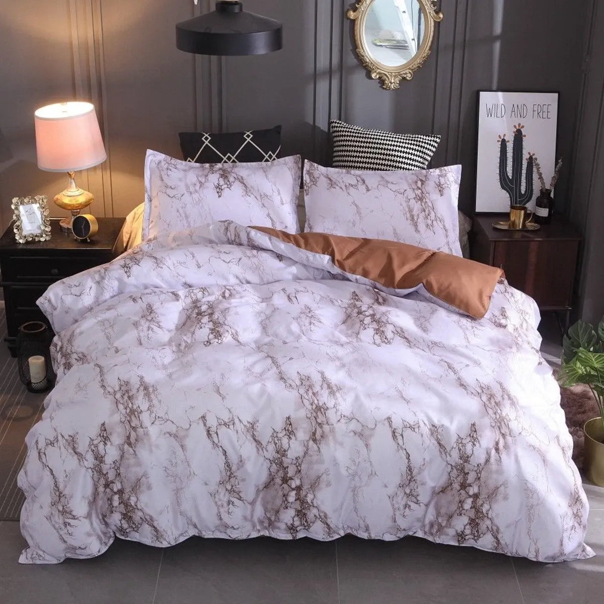 Brown Bloom Tuscany Serenity Quilt / Doona / Duvet Cover set