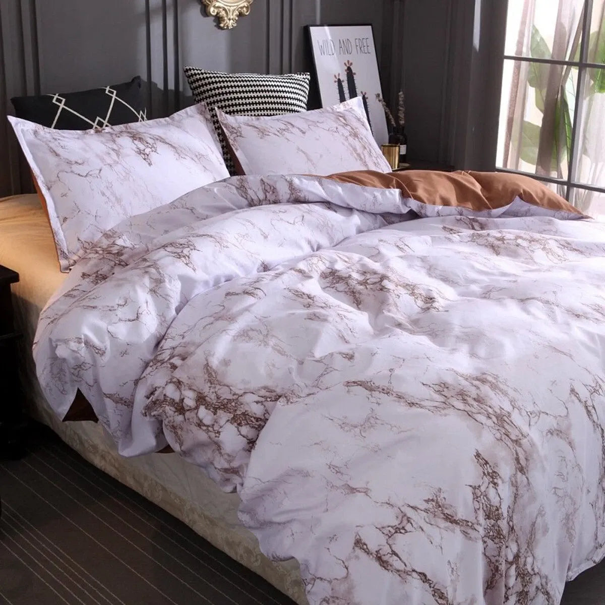 Brown Bloom Tuscany Serenity Quilt / Doona / Duvet Cover set