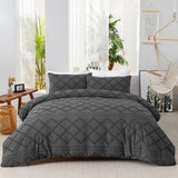 Grey Delphine Dahlia Quilt / Doona / Duvet Cover set