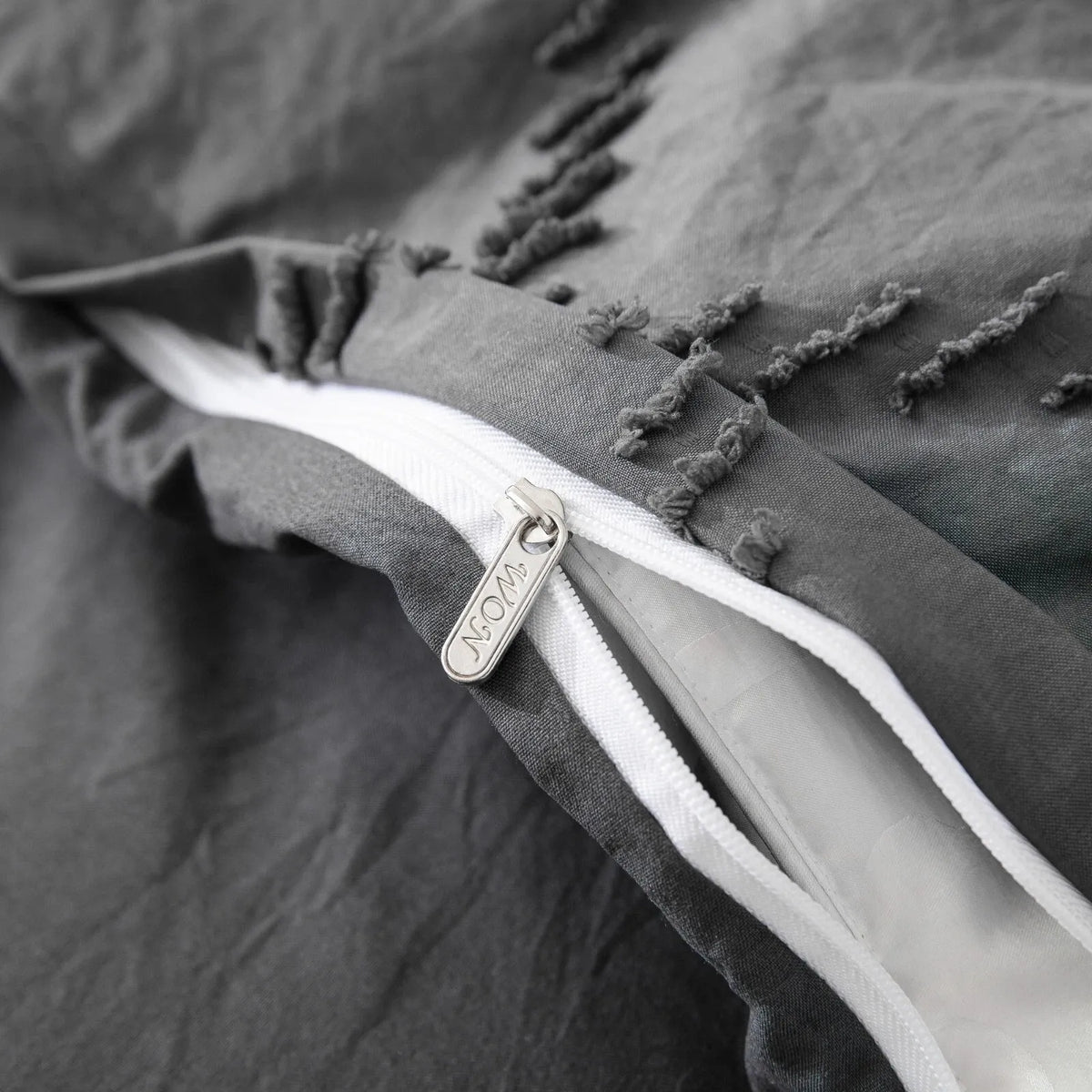 Grey Delphine Dahlia Quilt / Doona / Duvet Cover set