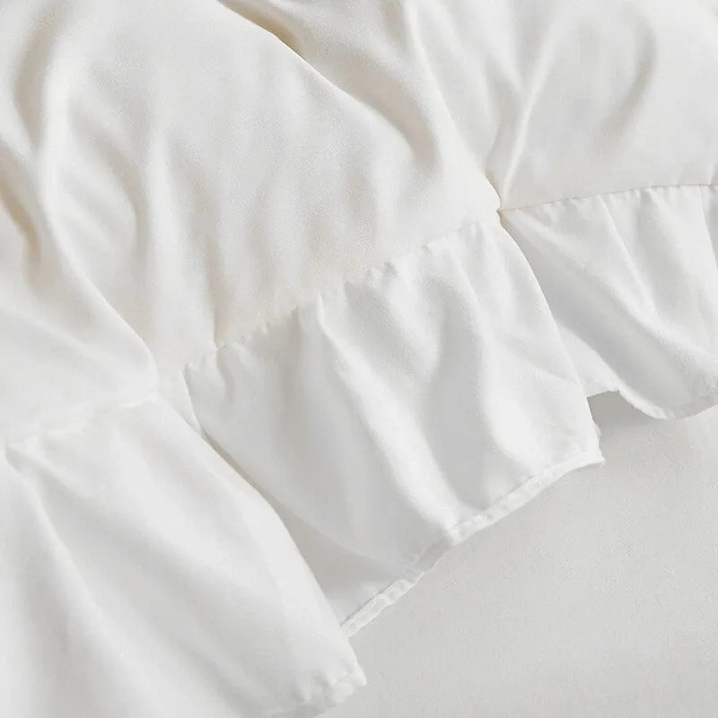 Ruffled Edge Como Ivy Quilt / Doona / Duvet Cover set