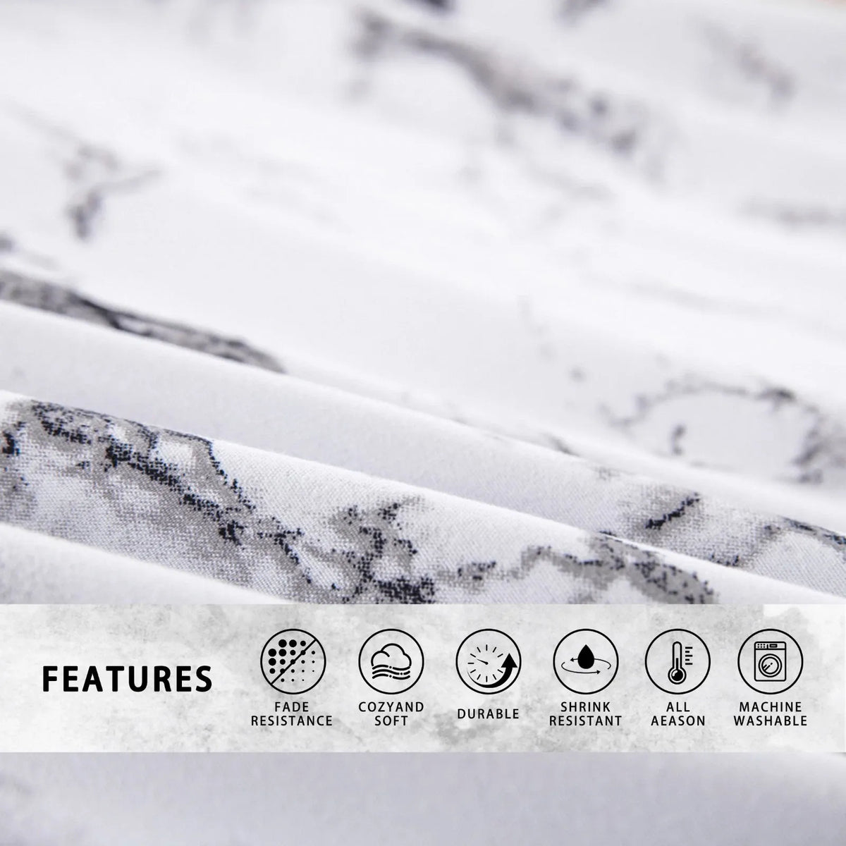 Gray Marbled Como Serenity Quilt / Doona / Duvet Cover set