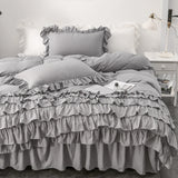 Multi Ruffled Geneva Charm Quilt / Doona / Duvet Cover set