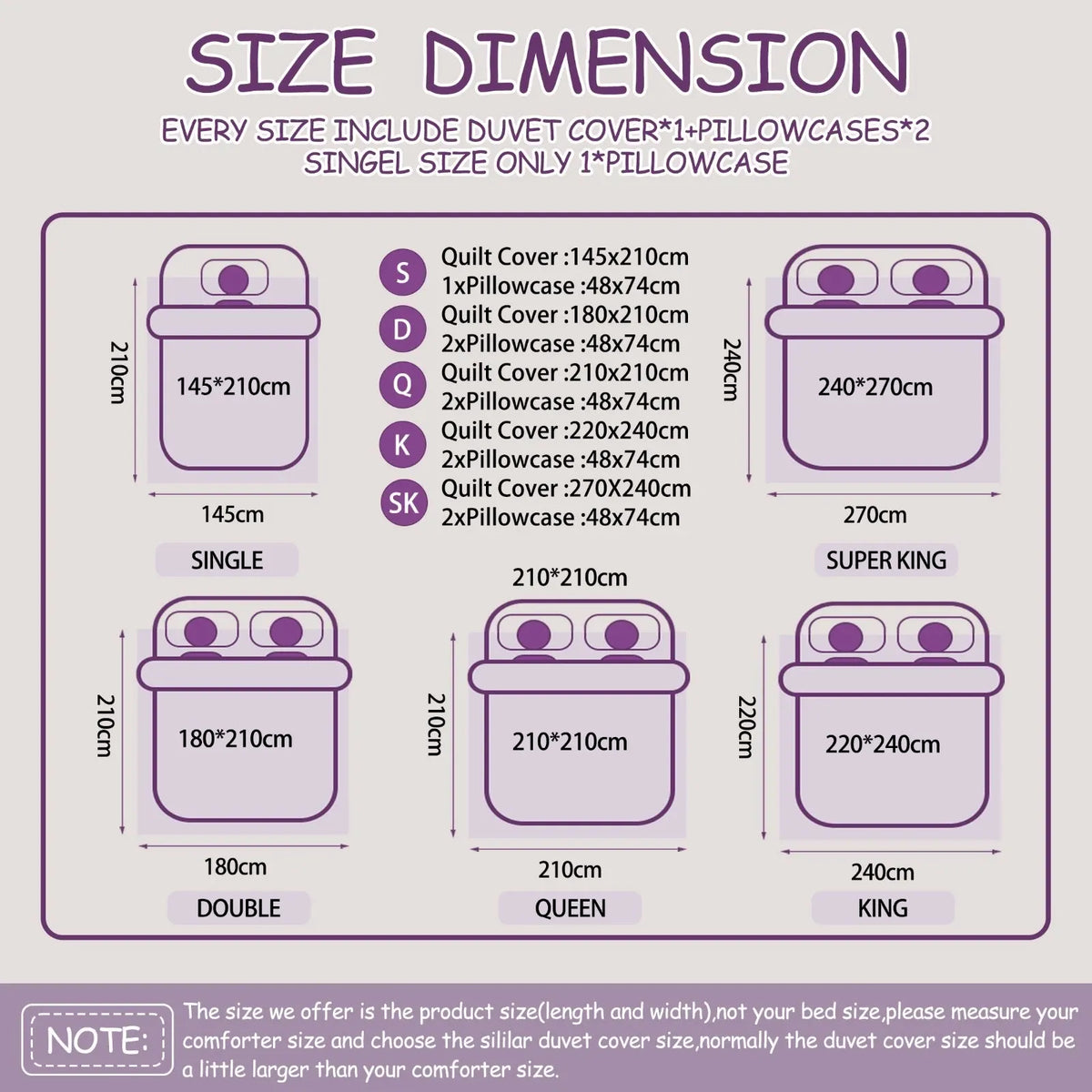 Purple Celeste Dream Quilt / Doona / Duvet Cover set