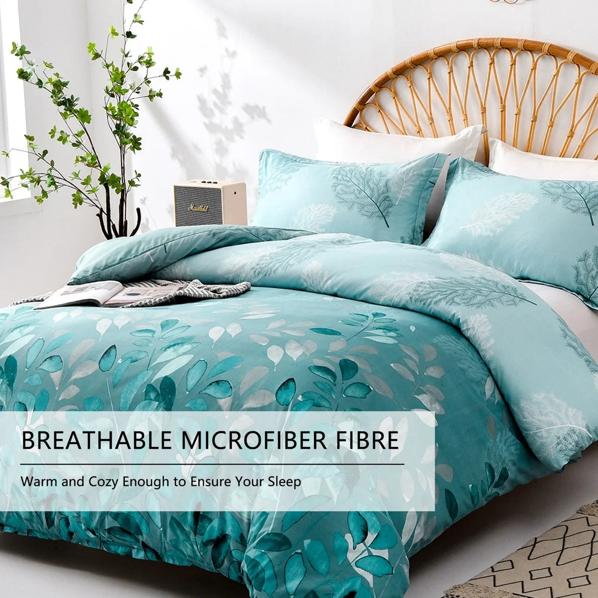 Green Leaf Cannes Quilt / Doona / Duvet Cover set