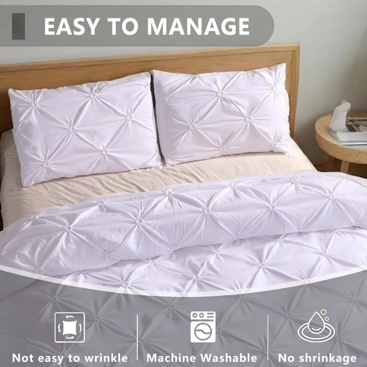 White Lucerne Bloomscape Quilt / Doona / Duvet Cover set