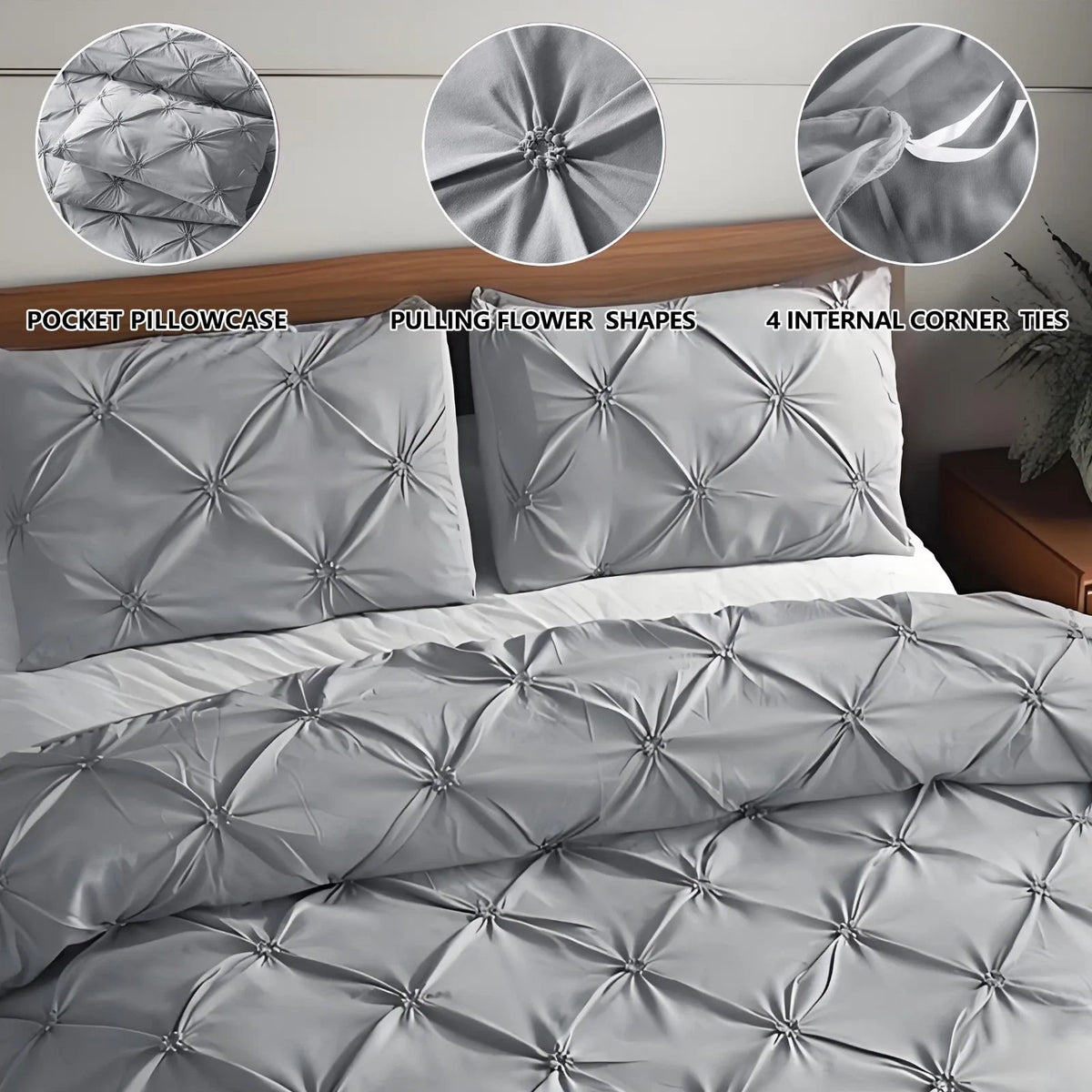 Grey Lorette Marigold Quilt / Doona / Duvet Cover set