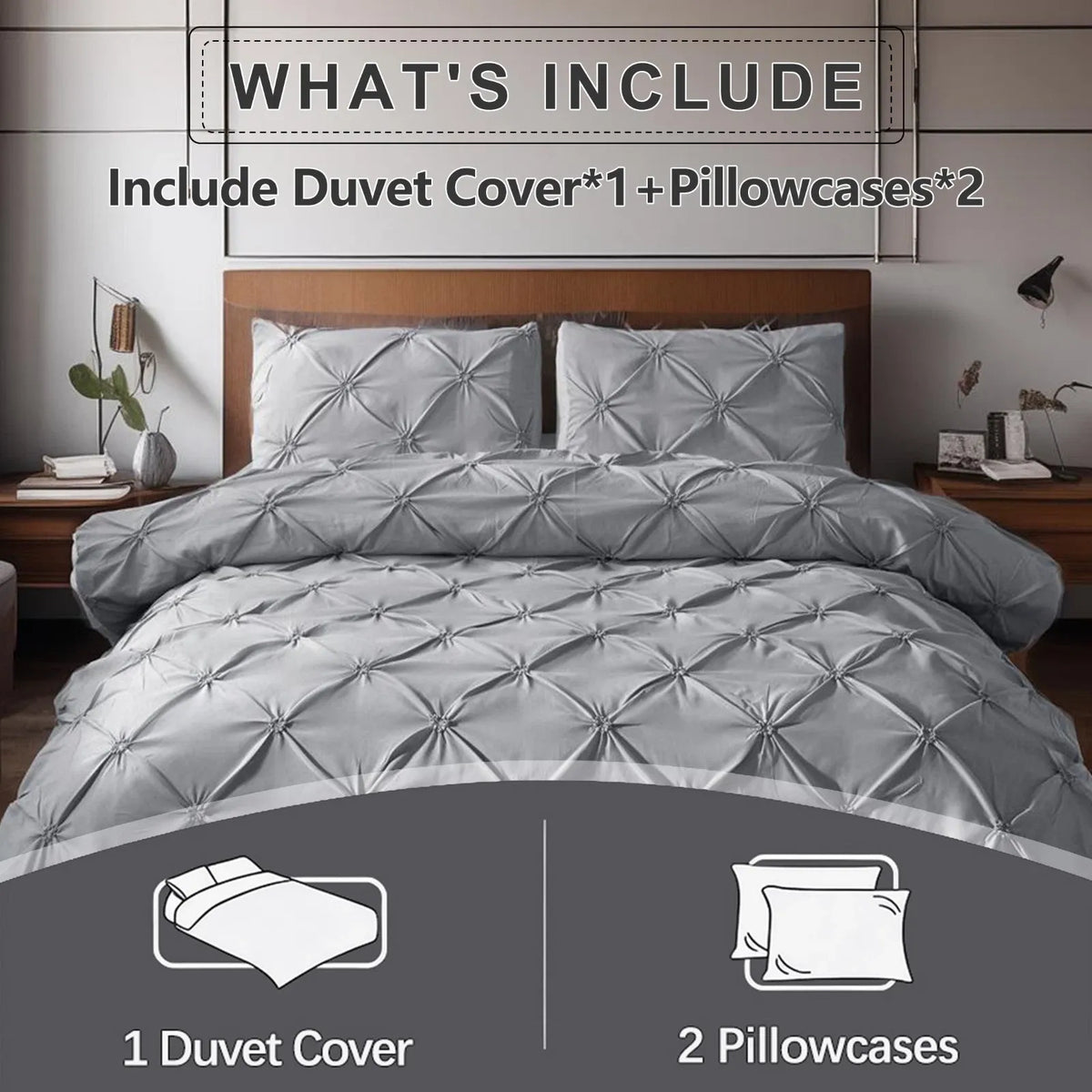 Grey Lorette Marigold Quilt / Doona / Duvet Cover set
