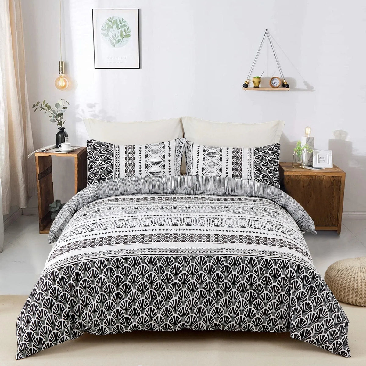 Gray Bohemian Elysian Marigold Quilt / Doona / Duvet Cover set