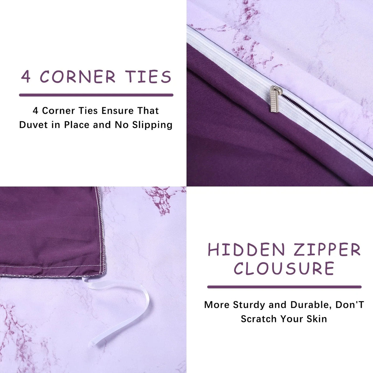 Purple Marbled Catalina Serenity Quilt / Doona / Duvet Cover set