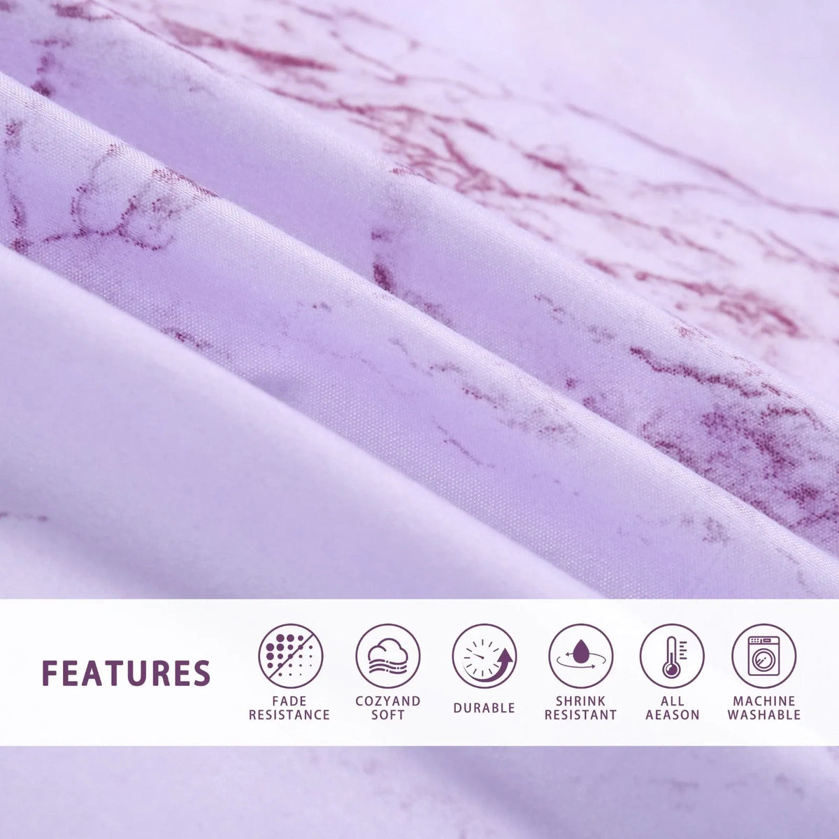 Purple Marbled Catalina Serenity Quilt / Doona / Duvet Cover set
