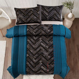 Marble Teal Nero Chevron Luxe Quilt / Doona / Duvet Cover set